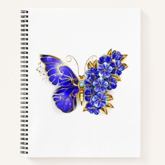 Blume Sapphire Butterfly Notizblock (Vorderseite)
