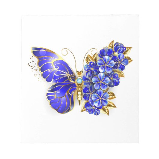 Blume Sapphire Butterfly Notizblock (Vorderseite)