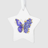 Blume Sapphire Butterfly Ornament (Vorderseite)