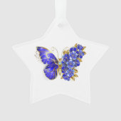 Blume Sapphire Butterfly Ornament (Vorderseite)