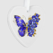 Blume Sapphire Butterfly Ornament (Vorderseite)