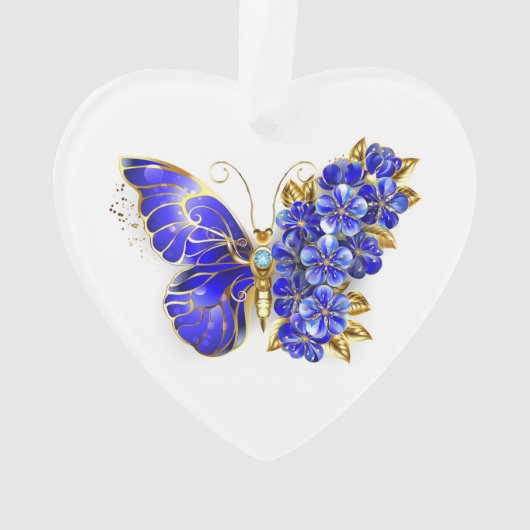 Blume Sapphire Butterfly Ornament (Rückseite)