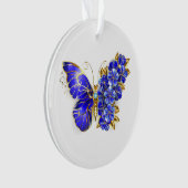 Blume Sapphire Butterfly Ornament (Vorderseite)