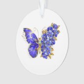 Blume Sapphire Butterfly Ornament (Vorderseite)