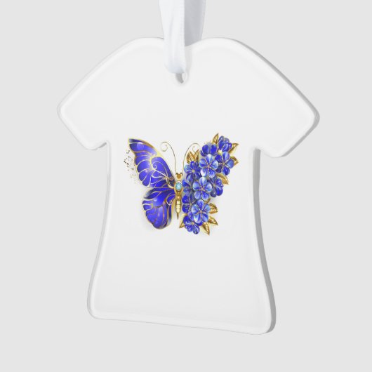 Blume Sapphire Butterfly Ornament (Vorderseite)