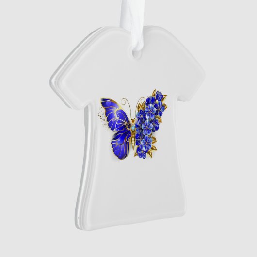 Blume Sapphire Butterfly Ornament (Vorderseite)