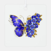 Blume Sapphire Butterfly Ornament Aus Metall (Rückseite)