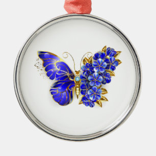 Blume Sapphire Butterfly Ornament Aus Metall