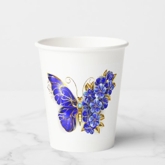 Blume Sapphire Butterfly Pappbecher (Vorderseite)