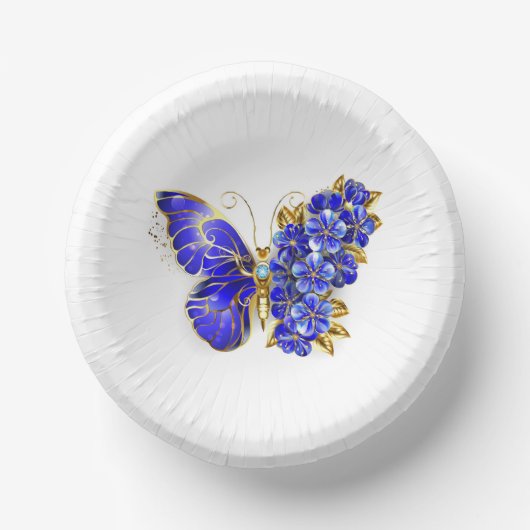 Blume Sapphire Butterfly Pappteller (Vorderseite)