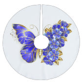 Blume Sapphire Butterfly Polyester Weihnachtsbaumdecke (Vorderseite)