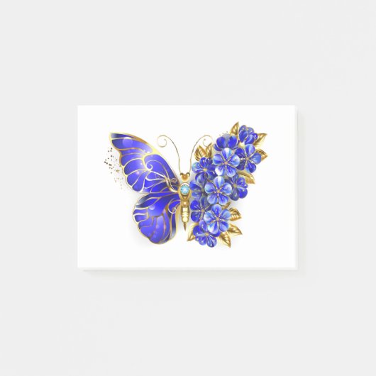 Blume Sapphire Butterfly Post-it Klebezettel (Vorderseite)