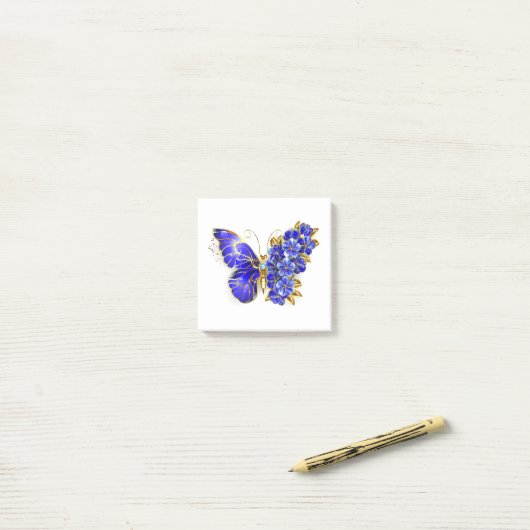 Blume Sapphire Butterfly Post-it Klebezettel (Auf Schreibtisch)