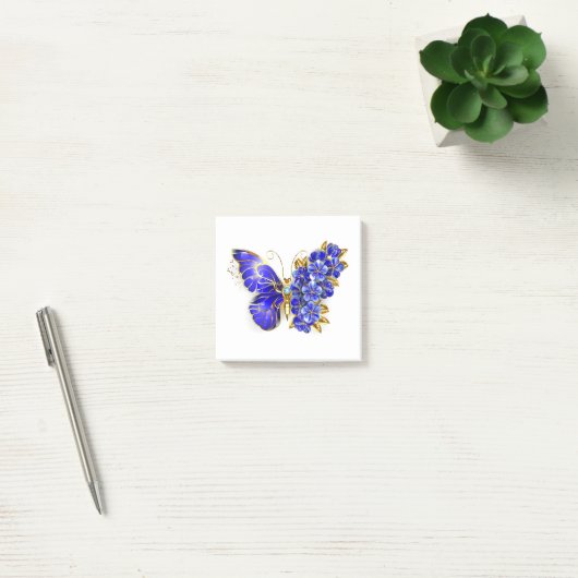 Blume Sapphire Butterfly Post-it Klebezettel (Büro)