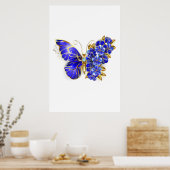 Blume Sapphire Butterfly Poster (Küche)