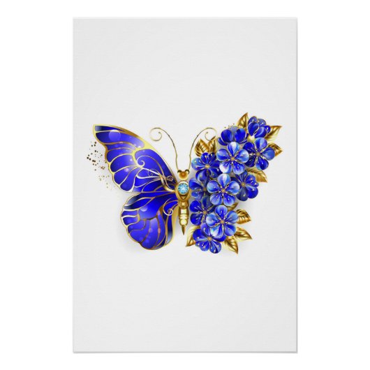 Blume Sapphire Butterfly Poster (Vorderseite)