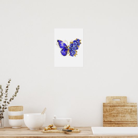 Blume Sapphire Butterfly Poster (Küche)
