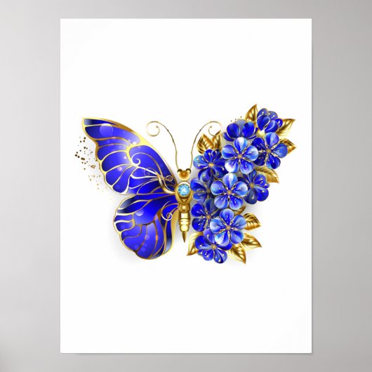 Blume Sapphire Butterfly Poster (Vorne)