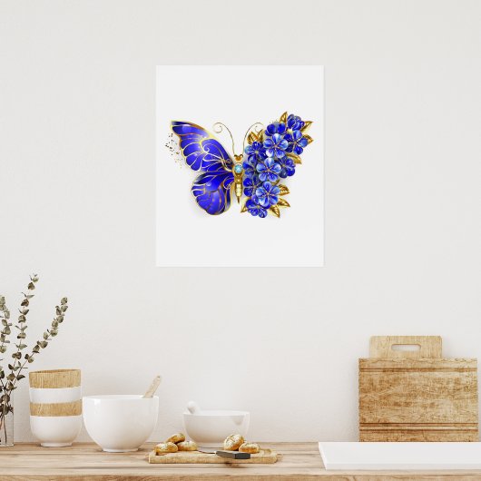 Blume Sapphire Butterfly Poster (Küche)
