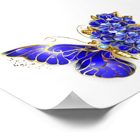 Blume Sapphire Butterfly Poster (Ecke)