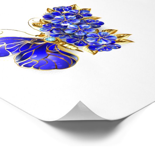 Blume Sapphire Butterfly Poster (Ecke)