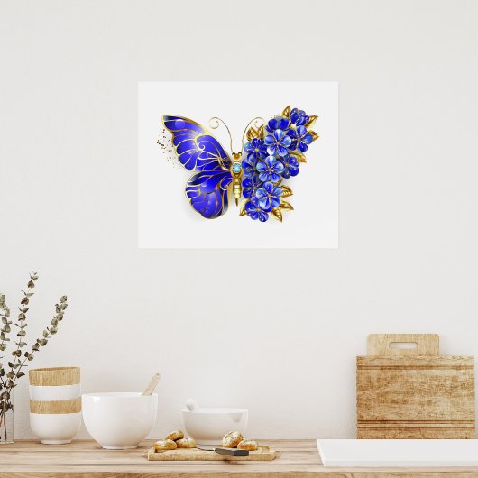 Blume Sapphire Butterfly Poster (Küche)