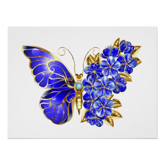 Blume Sapphire Butterfly Poster (Vorderseite)