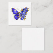Blume Sapphire Butterfly Quadratische Visitenkarte (Vorne/Hinten)