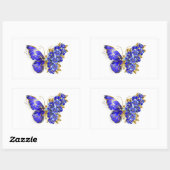 Blume Sapphire Butterfly Rechteckiger Aufkleber (Blatt)