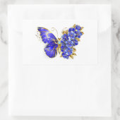Blume Sapphire Butterfly Rechteckiger Aufkleber (Tasche)