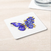 Blume Sapphire Butterfly Rechteckiger Pappuntersetzer (angewinkelt)