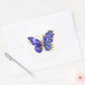 Blume Sapphire Butterfly Runder Aufkleber (Umschlag)