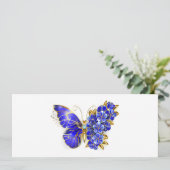 Blume Sapphire Butterfly Save The Date (Stehend Vorderseite)