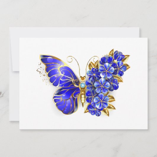Blume Sapphire Butterfly Save The Date (Vorderseite)