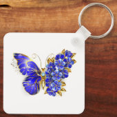 Blume Sapphire Butterfly Schlüsselanhänger (Rückseite)
