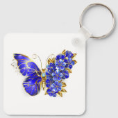 Blume Sapphire Butterfly Schlüsselanhänger (Rückseite)