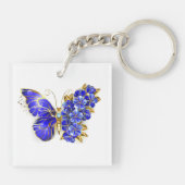 Blume Sapphire Butterfly Schlüsselanhänger (Rückseite)