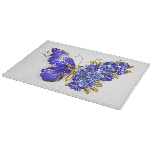 Blume Sapphire Butterfly Schneidebrett (Ecke)