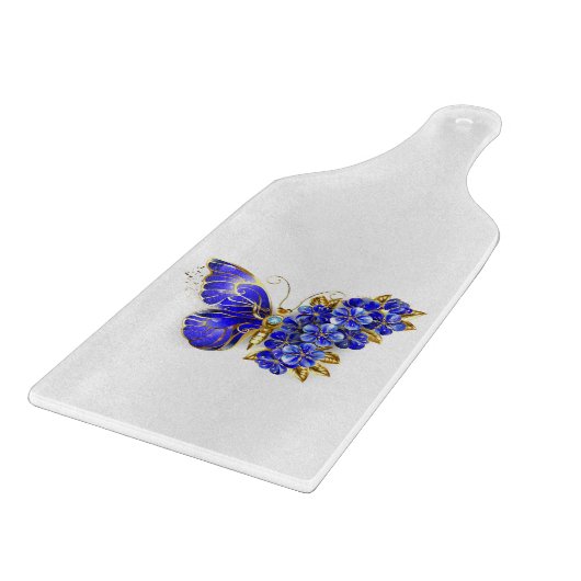 Blume Sapphire Butterfly Schneidebrett (Ecke)
