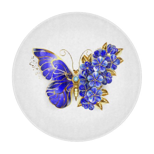 Blume Sapphire Butterfly Schneidebrett (Vorderseite)