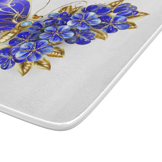 Blume Sapphire Butterfly Schneidebrett (Ecke)