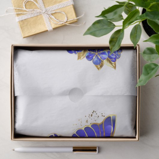 Blume Sapphire Butterfly Seidenpapier (Geschenk)