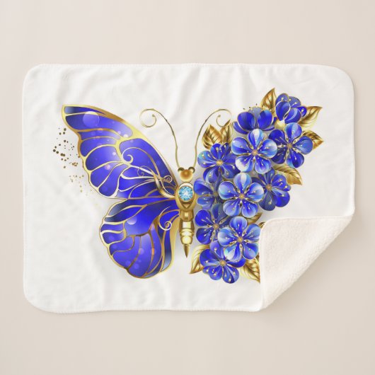 Blume Sapphire Butterfly Sherpadecke (Vorderseite (Horizontal))