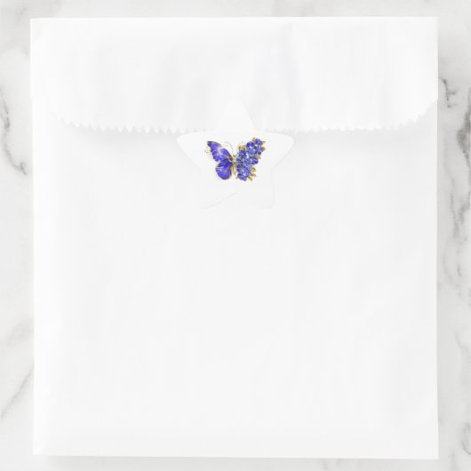 Blume Sapphire Butterfly Stern-Aufkleber (Tasche)