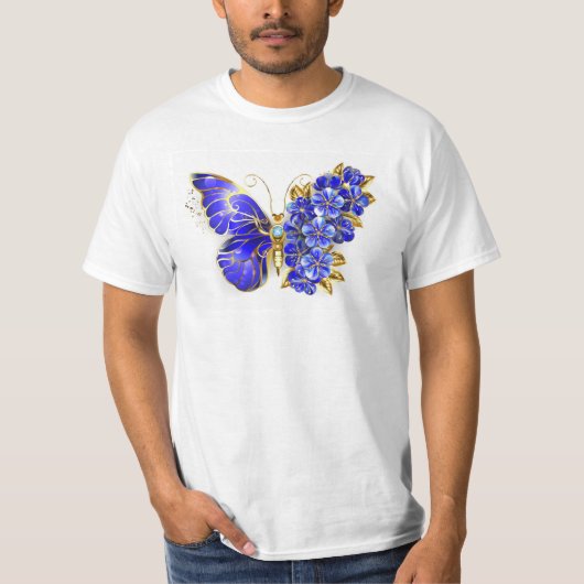 Blume Sapphire Butterfly T-Shirt (Vorderseite)