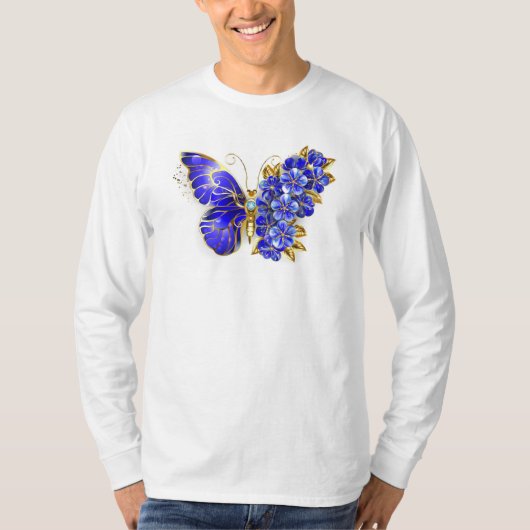 Blume Sapphire Butterfly T-Shirt (Vorderseite)