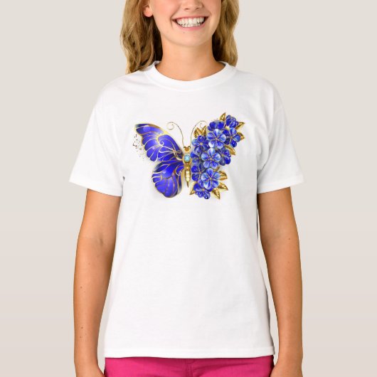 Blume Sapphire Butterfly T-Shirt (Vorderseite)