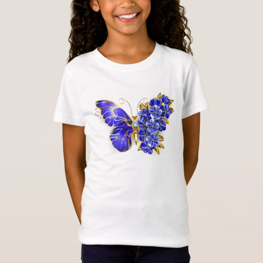 Blume Sapphire Butterfly T-Shirt (Vorderseite)