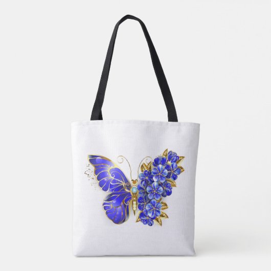 Blume Sapphire Butterfly Tasche (Rückseite)