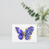 Blume Sapphire Butterfly Telefonnummerkarte (Stehend Vorderseite)